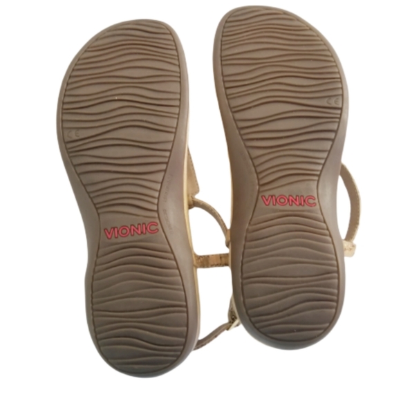 VIONIC Nala T Strap Sandal Gold Cork - Picture 4 of 6